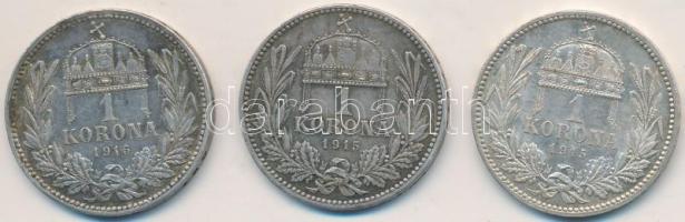 1915. 1K Ag "Ferenc József" (3x) T:2,2-