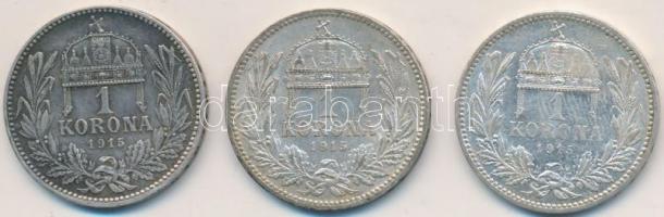 1915. 1K Ag "Ferenc József" (3x) T:2,2-