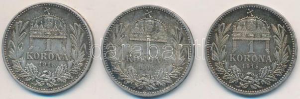 1915. 1K Ag "Ferenc József" (3x) T:2,2-