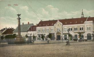 Dés, Főtér, Gyógyszertár, Népbank, Gálócsi Samu kiadása (fa)