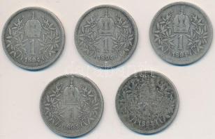 Ausztria 1894. 1K Ag (5x) T:3,3- Austria 1894. 1 Corona Ag (5x) C:F,VG