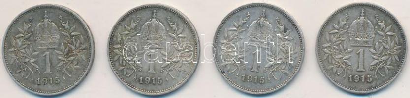 Ausztria 1915. 1K Ag (4x) T:2-,3 Austria 11915. 1 Corona Ag (4x) C:VF,F