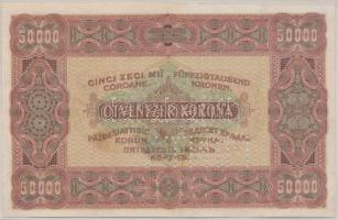1923. 50.000K "MINTA" perforcióval, piros "000" számozással T:restaurált (hajtat...