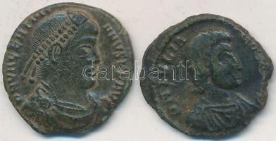 Roman Empire / Julian II. 355-361. AE Br "DN IVLIA-NVS NOB C / SPES REI-PVBLICE / ASIRM" Sirmium mint (1.8g) + Roman Empire / Valentinian I 367-375. AE3 Br "DN VALENTINI-ANVS PF AVG / GLORIA RO-MANORVM / .&#915;SISC / R" Siscia mint (2.31g) RIC VIII Sirmium 81; RIC IX Siscia 14a