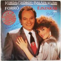 Korda György és Balázs Klári "Forró éjszakák"  című bakelitlemeze kettőjük aláírásával.