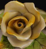 Herendi Viktória mintás bonbonier, apró lepattanás a rózsán, kézzel festett, jelzett, m:7 cm, d:8 cm