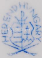 Herendi Viktória mintás bonbonier, apró lepattanás a rózsán, kézzel festett, jelzett, m:7 cm, d:8 cm