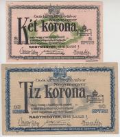 Nagymegyer / hadifogolytábor 1916. július 1. 2K + 10K "MS" arab sorozat- és sorszámmal T:I,II (hajtatlanok)
