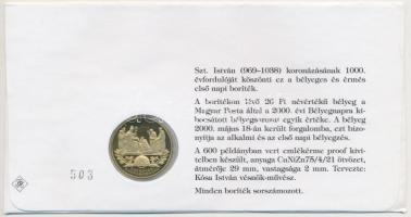 2000. "Ezeréves Magyarország-Szt.István" emlékérem érmés borítékon, első napi bélyegzővel ...