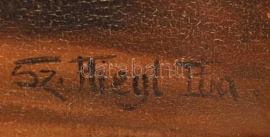 Olvashatatlan jelzéssel: Rózsás csendélet. Olaj, vászon, üvegezett keretben, 42×31 cm