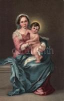 La St. Vierge avec le fils / St. Virgin with son s: Murillo litho (fl)