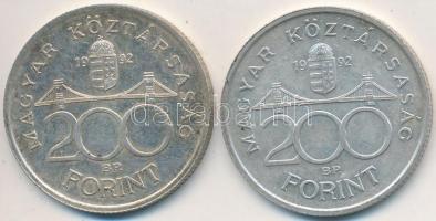 1992. 200Ft Ag "MNB" (2x) T:2