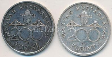 1992. 200Ft Ag "MNB" (2x) T:2