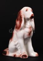 Hollóházi kutya, kézzel festett, jelzett, hibátlan, m:14 cm