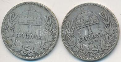 1894-1895. 1K Ag "Ferenc József" (2x) T:3