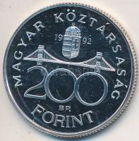 1992. 200Ft Ag "MNB" T:PP patina