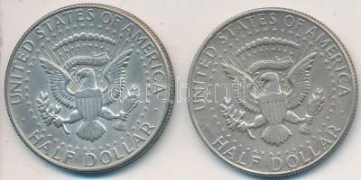 Amerikai Egyesült Államok 1968D 1/2$ Ag "Kennedy" (2x) T:2,2- USA 1968D 1/2 Dollar Ag "Kennedy" (2x) C:XF,VF