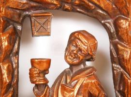 Borozgató, fém fali kép, 31×16 cm