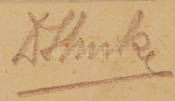 Olvashatatlan jelzéssel: Vadászkopók. Rézkarc, papír, 18×14 cm