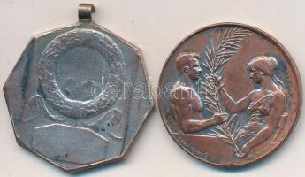 ~1910-1920. 3db klf ezüstözött Br sportérem T:2-