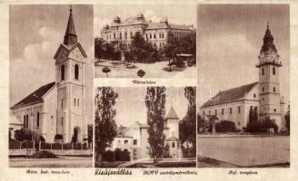 Kisújszállás, Római katolikus templom, Városháza, MÁV osztálymérnökség, Református templom (EK)