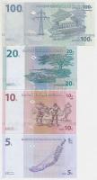 Kongó 1997. 5C + 10C + 20C + 2000. 100Fr T:I
Congo 1997. 5 Centimes + 10 Centimes + 20 Centimes + 20...