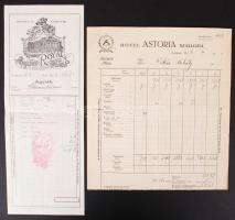 1928-1939 2 db hotel számla (Hotel Astoria Budapest, Meixner Royal Szálló)