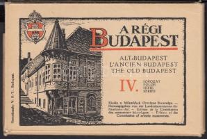 Budapest - 12 lapból álló A régi Budapest IV. képeslap sorozat tokban, pinx. Dörre Tivadar, kiadja a Műemlékek Országos Bizottsága / Old Budapest postcards series with 12 cards in case