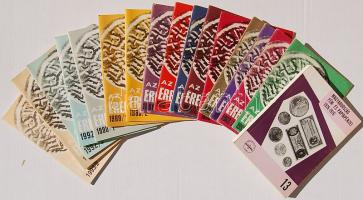 1983-1993. "Az Érem" 16 klf füzet + Leányfalusi: Magyarország fém- és papírpénzei 1926-1976.