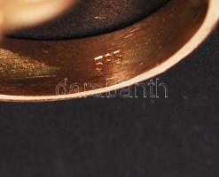 Arany (Au.) 14K gyűrű szintetikus kövekkel,jelzett, mérete:53, bruttó:5,4g/ Gold ring