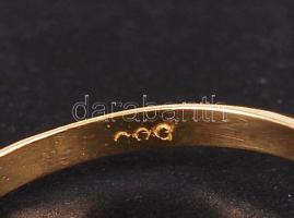 Arany (Au.) 14K gyűrű szintetikus kövekkel,jelzett, mérete:55, bruttó:1,9g/ Gold ring