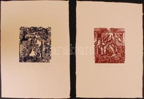 Ágotha Margit (1938-):15 db-os mappa. Litográfia, jelzett, sorszámozott