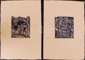 Ágotha Margit (1938-):15 db-os mappa. Litográfia, jelzett, sorszámozott