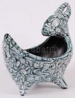 Gorka Géza iparművészeti vállalatos, kos fejes tál, hibátlan, jelzett, m: 17 cm , h:16 cm