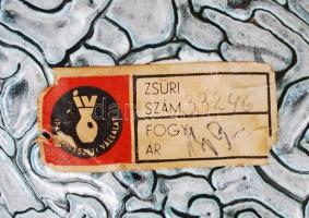 Gorka Géza iparművészeti vállalatos, kos fejes tál, hibátlan, jelzett, m: 17 cm , h:16 cm