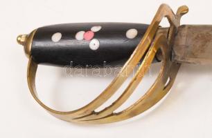 Indiai kis méretű díszkard, hüvely nélkül, h:46 cm