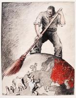 Ék Sándor, Alex Keil(1902-1975): Einheitsfront. Plakát terv. Vegyes technika, papír, jelzett, paszpa...