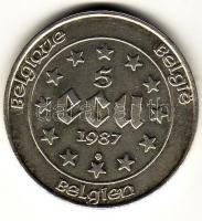 Belgium 1987. 5Ecu Ag T:1/2