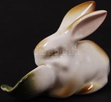 Zsolnay nyuszi, kézzel festett, hibátlan, jelzett / Zsolnay chinaware figure 7 cm
