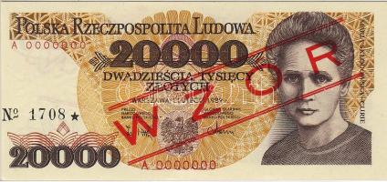 Lengyelország 1989. 20.000Zl "Minta" fny. "00"-sorozatszámmal T:I