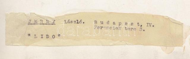 cca 1930-1940 Jermy László: Lido, vintage fotóművészeti alkotás, feliratozva, a szerző hagyatékából,...