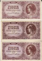 1946. 10.000B.-pengő (3x) T:I,I-