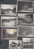1951 Régi motorkerékpárokról készült fotók, 12 db, 6x6 és 9x6 cm közötti méretekben
