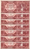1946. 100.000B.-pengő (7x) mindkét oldalon erősen lecsúszott nyomat T:I,I-