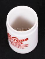 Porcelán gyógyszeres tégely "Javított Kerti Szegfü Créme egyedül készíti az eredeti előírás ala...