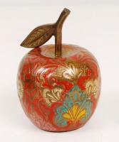 Indiai zománc tálkák és egy alma formájú csengő, réz, összesen: 3 db