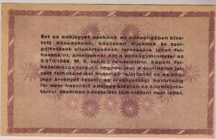 1946. 100.000Adópengő hátlapi nyomat erősen jobbra csúszva (baloldalon részlet az előző bankjegyből)...