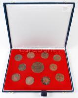 Fritz Mihály (1947-) / Szabó Géza (1939-) 1987-2001. "MÉE Székesfehérvári Szervezete - Magyar Királyok" sorozat teljes 24+1db-os Br emlékérem szettje záróéremmel együtt 2db éremtartó tálcában, tokban! T:1