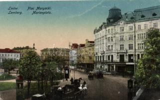 Lviv, Lwów, Lemberg; Plac Maryacki / square, tram (fa)