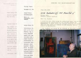 Kepes györgy grafikus 2db levele, a művész saját kezű aláírásával + a művész színes fényképe